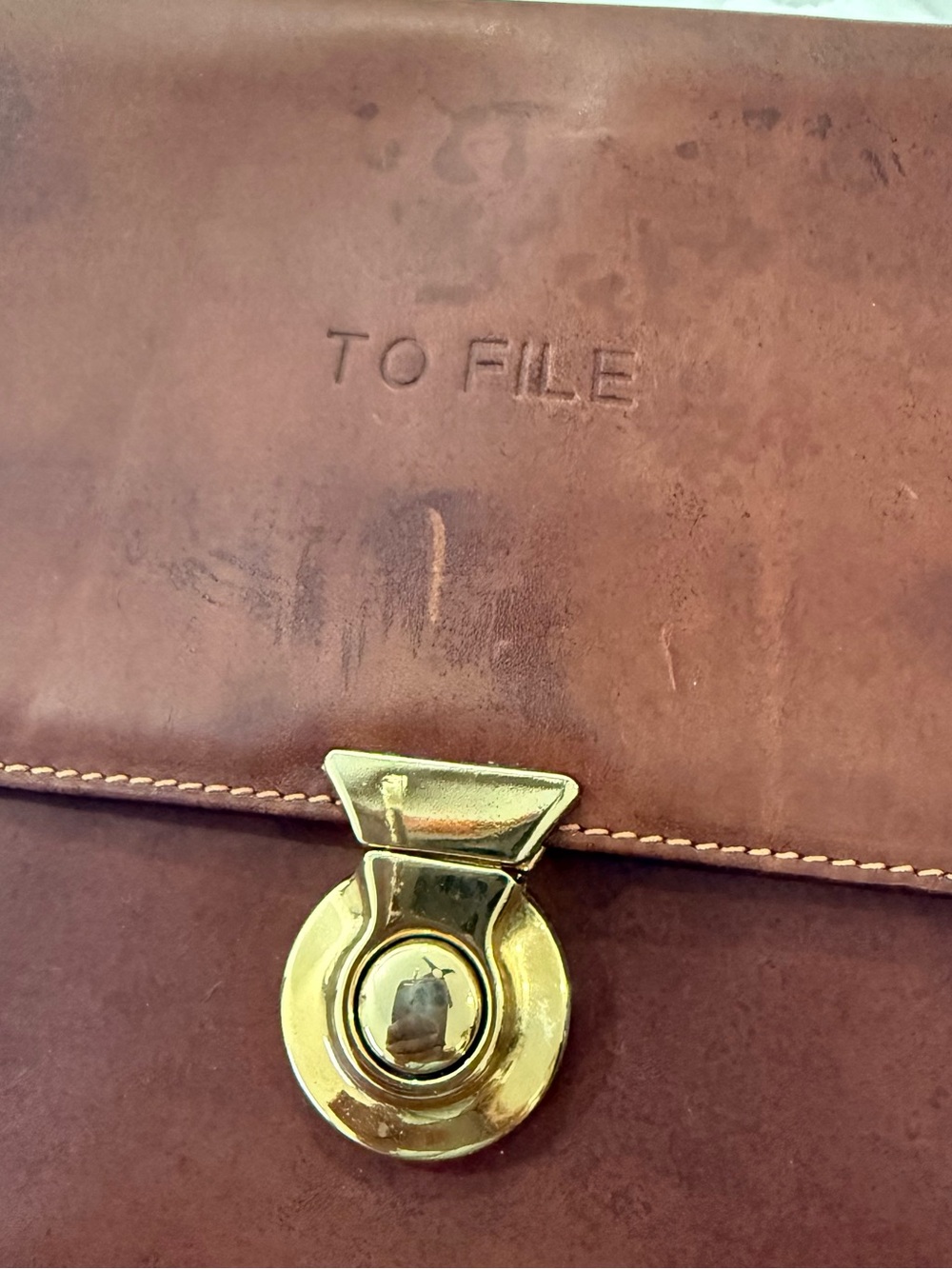 VTG Italian Leather File Portfolio Organizer Fiocchi Hardware TO FILE PENDING